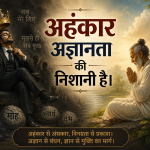 अहंकार अज्ञानता की निशानी है।